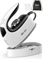 Sundu Small Iron for Clothes with Steam,Travel Iron Portable Non-Stick Soleplate Steamer for Quilting & Sewing,300 Microsteam Holes,90ml Water Tank,Lockable Safety Base