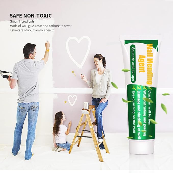 Wall Repair Patch Kit with Scraper, Drywall Repair Kit, Wall Mending Agent Easy to Fill Holes in Home Wall and Quick Repair