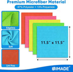 Microfiber Cleaning Cloth, 150PK Reusable Shop Rags Bulk Microfiber Cleansing Cloth Lint Free Cleaning-Towel for Car Kitchen Automotive Bar Mechanic Restaurant Garage,11.5"x11.5",Multicolor
