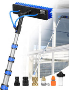 VEVOR Water Fed Pole Kit, 24FT Solar Panel Cleaning Pole with Extendable Handle, 180° Rotatable Brush Head & 65.6FT Hose, Household & Outdoor Window Cleaner Tool for Caravan Solar Panel Deck