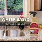 Granite Gold Granite Sealer Combo Pack, Water-Based Sealer Spray and Refill for Granite, Marble, Travertine, Natural Stone Countertops, 24 oz + 64 oz