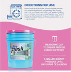 Ultra Fresh 5 Gallon Platinum Fabric Softener for All Machine Types, Liquid Laundry Softener, Up to 640 Loads, Fragrance & Dye Free