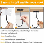 Self-Adhesive Banana Hooks, Foldable Magnetic Hanger Under Cabinet, Sturdy Metal Banana Holder for Kitchen, Space-Saving Design to Keep Bananas Fresh 4 Pieces Black