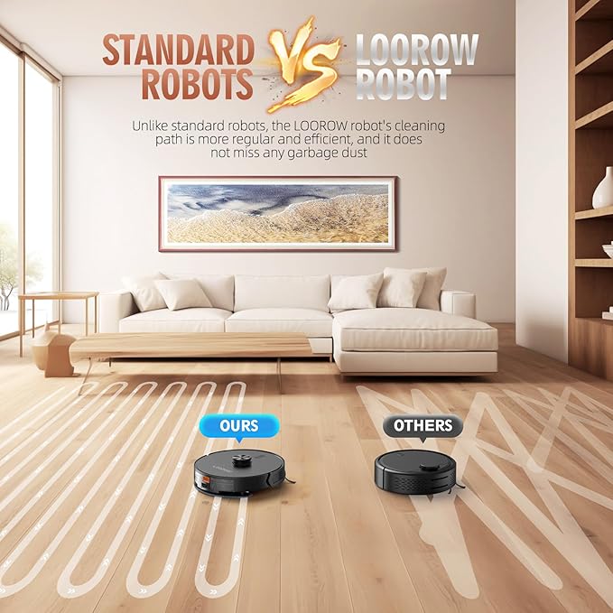 Robot Vacuum and Mop Combo with Self-Emptying Station (60-Day), LiDAR Navigation Robotic Vacuum Cleaner, 5000Pa Suction, 180-Min Runtime, App/Wi-Fi/Alexa Control, for Pet Hair, Carpets & Hard Floors