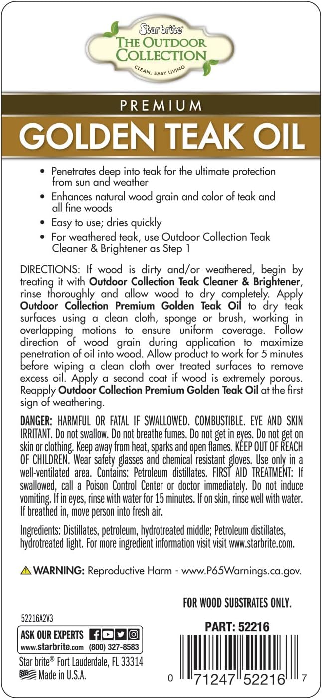 Star brite 52216 Premium Teak Oil, 16 oz.