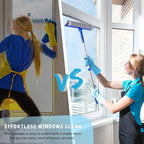 Window Cleaner Tool for Home with 20''-30'' Extension Pole, Squeegee for Car Windshield Cleaning, Glass Washer for Shower Doors, Mirror