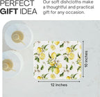 Reusable Paper Towels (12"x10”) - Soft Absorbent 100% Cloth Paper Towels- Washable Paper Towels Rolls w/Cardboard Roll-Reusable Napkins Washable- Dish Cloths (Vintage Lemons, 12x10inch)