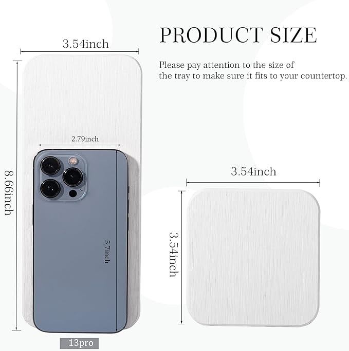 2 PCS Water Absorbing Stone Tray for Sink, Diatomite Bathroom Tray Quick Dry Dish Soap Holder Kitchen Sink Organizer for Modern Home Decor - White