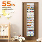 Over The Door Organizer, 7 Tier Door Hanging Organizers with 7 Large Pockets 12 Side Pockets, Behind Door Storage Hanging Shelves for Closet Bathroom Bedroom Nursery