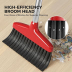 Handy Broom, Indoor/Outdoor Brooms, Duty Kitchen Broom, for Home Garage Kitchen Office Courtyard Lobby Patio Lawn Concrete (2, Red)