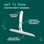 Scotch-Brite Dual Blade Squeegee, Safe on Mirrors, Glass Shower Doors, Windows and More, 4 Count