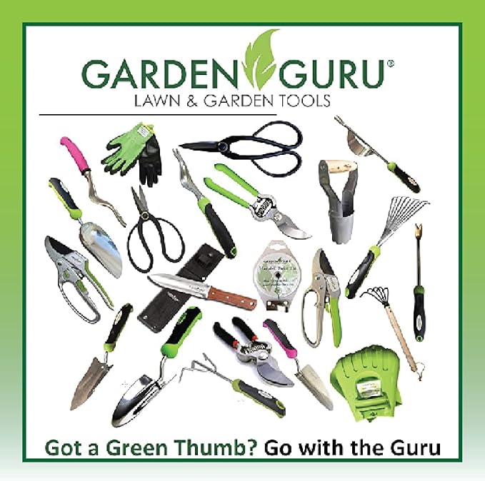 GARDEN GURU Straight Stainless Steel Pruner Pruning Shears Clippers Snips Sharp Bonsai Cutter Plant Trimming Scissor Straight Blade Garden Scissors Tool -Great for Roses Flowers Herbs Fruits (2 Pack)