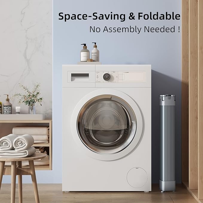 BIREN Clothes Drying Rack Foldable Extending Laundry Rack with 16 Clips Collapsible Clothing Rack Space-Saving Clothing Racks for Hanging Clothes, Indoor, Camping, Balcony, Outdoor