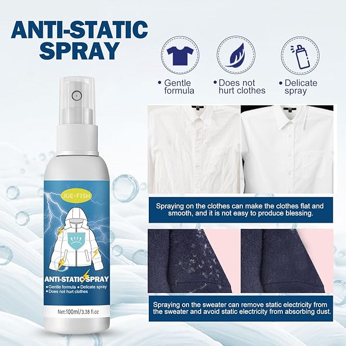 Anti-Static Spray Cling Free Static Guard Spray Static Spray for Clothes Eliminate Static Shock