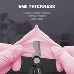 Disposable Nitrile Dishwashing Gloves, Extended 12 Inches Cuff, 6-mil, Cherry Blossom Cleaning Gloves, Latex-Free