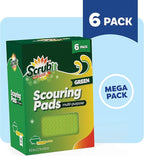 SCRUBIT Multi-Purpose Scouring Pad - Non-Scratch Cleaning Sponges for Pots, Pans, Dishes, Utensils & Non-Stick Cookware - Scrubbing Pads Use for Kitchen, Bathroom - 6 Pack Dish Sponge (Green)