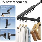 Clothes Drying Rack Wall Mounted(can fold Upward),Laundry Drying Rack,Laundry Room Organization,Wall Mounted Laundry Rack Folding,Retractable Clothing Rack,Collapsible Clothes Hanging Rack
