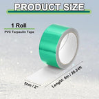 PATIKIL Awning Repair Tape 8m x 5cm Waterproof Canvas Tape High Adhesive Tear Repair Patch Kit for PVC Tarpaulin Tent Awning Fabric RV Sail Boat Cover, Green (2" x26.24ft)