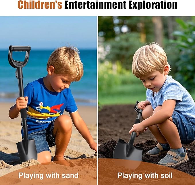 Shovel, Garden Shovels for Digging, 31” Small Spade with D-Handle Portable，Suitable for Car Snow Removal Trenching Kids Sand Beach Shovel Camping Gardening