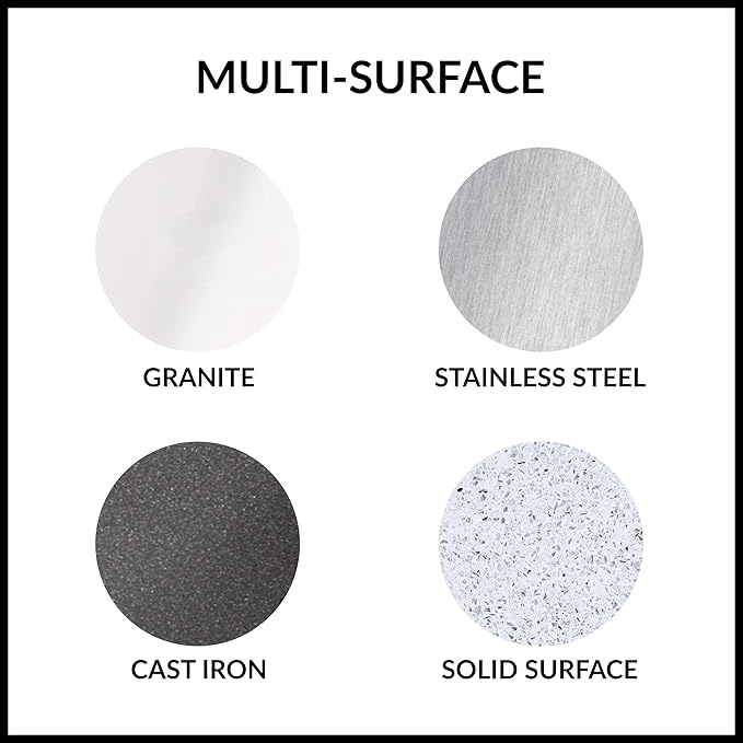 HOPE'S Perfect Sink Cleaner and Polish, Restorative, Water-Repellent, Removes Stains, Ideal for Brushed Stainless Steel, Cast Iron, Porcelain, Corian, Composite, Acrylic, 8.5 oz 2 Pack with 2 Pads