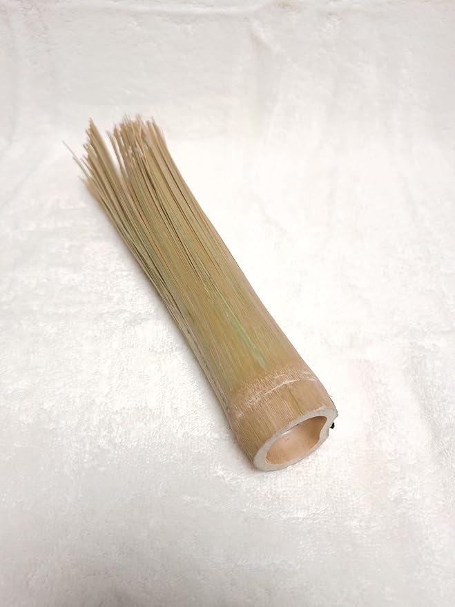 Bamboo Wok Brush, 100% Traditional Natural Handmade from Natural Sturdy Bamboos, Refined Cleaning, Powerfully Scrub Pots Frying, Wok, Cylindrical, Iron Clay, Stainless Steel, Non-Stick Pot