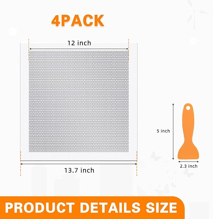 4 Pcs Drywall Repair Kit 12×12 Inch Wall Patch Repair Kit, Hole Patching Kit Wall Drywall with Scraper Dry Wall Patch Kits Self Adhesive Aluminum Mesh