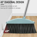 Broom and Dustpan Set with Wiper Long Handle Hand Broom for Home & Kitchen with Scraping Teeth and Scraper, Outdoor Broom Household Cleaning Tool Apartment Essentials Cute Stuff