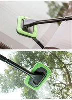 Microfiber Car Windshield Easy Cleaner, Detachable Handle Brush, Cleaning Tool, Come with 2 Pads Washer Towel and 30ml Spray Bottle