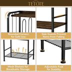 TETOTE 3-Tier Towel Rack, M-Shaped Detachable Dividers Metal Towel Storage Organizer for Bathroom, Laundry, Pool, Free Standing