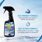 Nautical One - Xtreme Mildew Stain Remover | Powerful Marine Mold and Mildew Stain Remover, Non-Bleach Spray for Boat Interior & Exterior (22 oz)