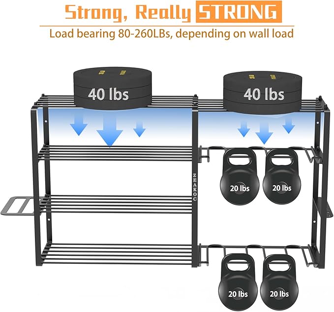 Power Tool Organizer Wall Mount, Heavy Duty Cordless Tool Storage Drill Rack, 5 Layers Garage Organization Tool Shelf with Tool Holder, Birthday Christmas Gift for Men Husband Dad Father