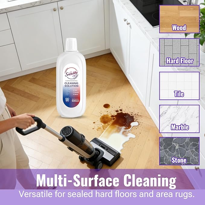Snowlily Floor Cleaning Solution Compatible with iFLOOR & FLOOR ONE Series, Floor Cleaner for All Robot Vacuums and Wet-Dry Mops, 5 Bottle Floor Cleaner Refill, Lavender