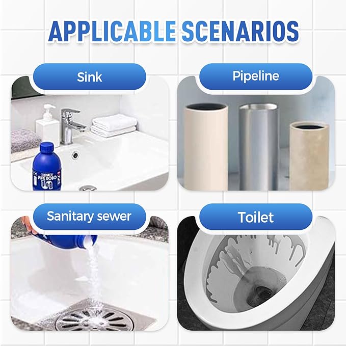 Strength Drain Cleaner, 2025 New Professional Drain Opener for Kitchen Sink, Powerful Clog Remover for Bathroom Shower, Durable Pipe Cleaning Agent for Household Use (3Pcs)
