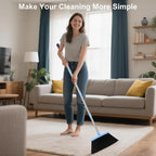 Broom and Dustpan Set for Home 2026 Indoor Outdoor Broom with Dustpan Combo Set Upright Dust Pans with Long Handle Angle Broom for Kids Garden Pet Hair Lobby Wood Floor Kitchen