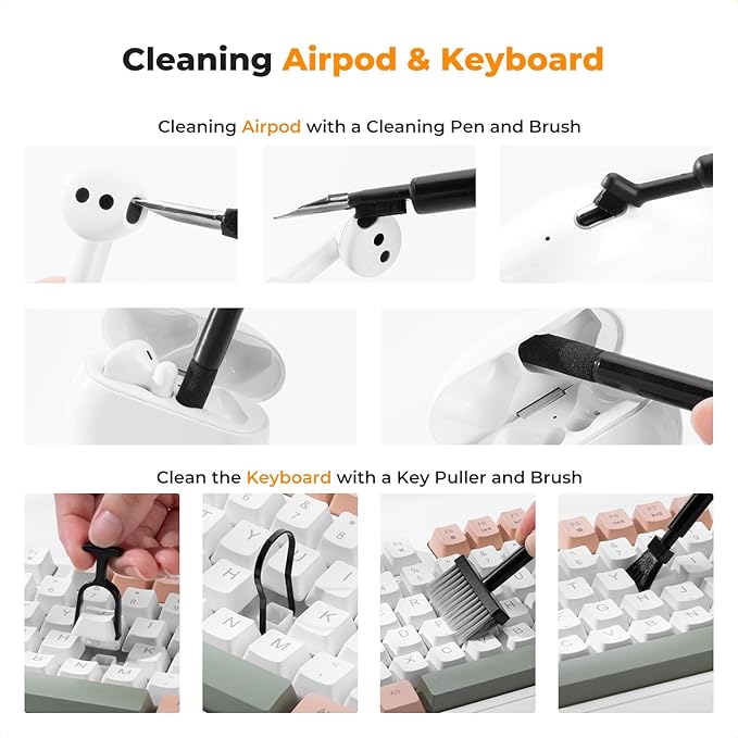 K&F CONCEPT Multi Functional Keyboard Cleaning Kit · Keyboard Arm Wrist Rest - Electronic Device Cleaner Set for Cell Phone Tablet PC Camera Keyboard Earbud