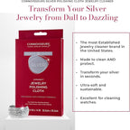 CONNOISSEURS Premium Edition Extra Large Polishing Cloth for Silver Jewelry - Ultrasoft Fabric with Anti-Tarnish Formula - 14x14 Inches