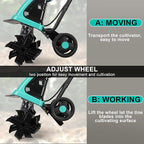 Tiller Cultivator 17 inch 15 Amp 6 Steel Tines Tillers for Gardening Electric Rototiller for Garden Yard