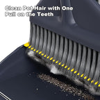 MOPUP Broom and Dustpan Set, 52 inch Long Adjustable Handle Broom with Dustpan Teeth to Self-Cleaning Clean Hair Suitable for Home Kitchen Office