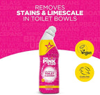 The Pink Stuff Miracle Toilet Cleaner, 750ml – Powerful Stain-Removing Gel for a Sparkling Clean Bowl – Eliminates Limescale, Tough Stains & Odors with Fresh Rhubarb Scent