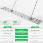 VIVOSUN 48" Lawn Leveling Rake, 48" x 10" x 78" Heavy-Duty Stainless Steel Lawn Leveler with 7FT Adjuatble Long Handle for High Effect, Metal Levelawn for Smooth Soil, Rustproof Rakes for Garden Yard