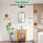 TokeShimi 16x24 Beveled Mirrored Medicine Cabinet Wall Mounted or Recessed Medicine Cabinet with Mirror for Bathroom Brushed Nickel, Aluminum Framed Metal Mirror with Storage Adjustable