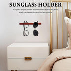 Wood Sunglasses Storage Organizer Eyeglasses Holder Eyewear Display Rack Wall Mounted Sunglasses Rack for Hanging Your Multiple Eyeglasses, Coffee