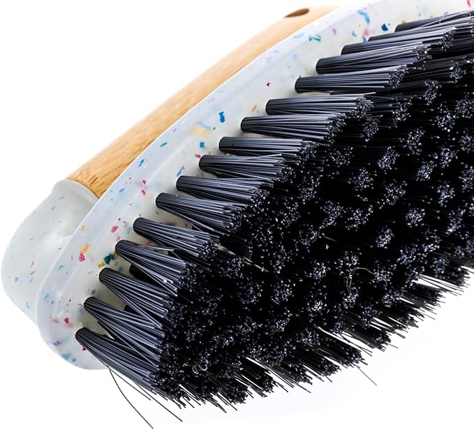 Beille 2pk Scrub Brush with Bamboo Handle and Heavy Duty Bristles Household Essentials