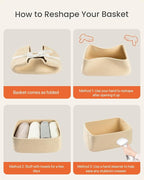 Small Woven Basket, 12 x 8 x 4.5 Inches, Storage Basket for Organizing, Cute Small Rope Shelf Closet Cube Storage Bins Baskets for Shelves, Dog Toy Gift Baskets Empty, 3 Packs, Beige