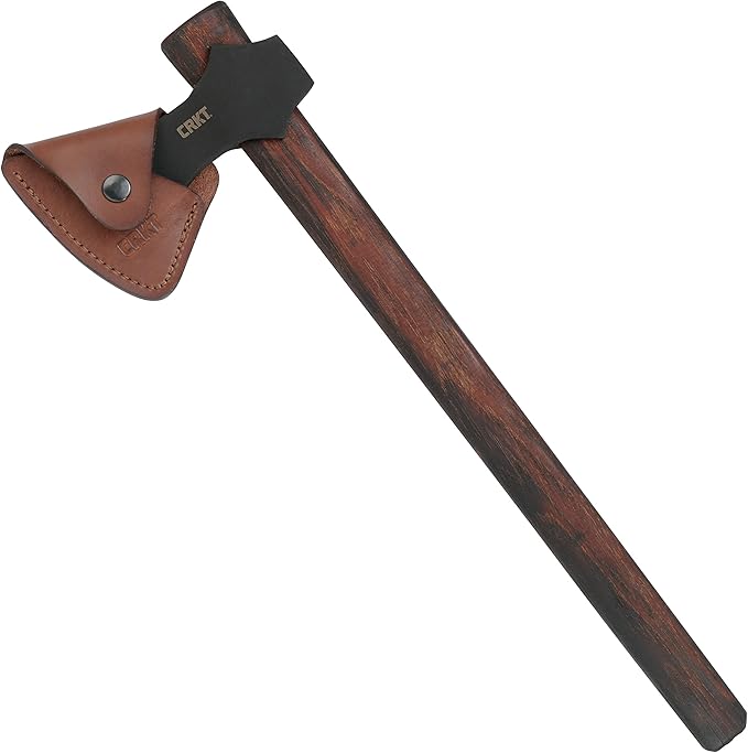 CRKT Freya Axe: Two Handed Outdoor Axe, Forged 1055 Carbon Steel Blade, Hickory Handle 2749
