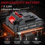 AOBEN 21V 1/2" Cordless Ratchet Wrench Kit-74 Ft-lbs Brushless Electric Power Ratchet with Variable Speed, 2X2000mAh Lithium-Ion Battery, Charger, 8 Sockets, 1/4" & 3/8" Adaptors, 3" Extension Bar