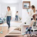 6-in-1 Rechargeable Household Stick Vacuum Cleaner, Convertible to Handheld, for All Kinds of Cleaning in Your Home on Hard Floors, Upholstery, Sofas, Cars (Green)
