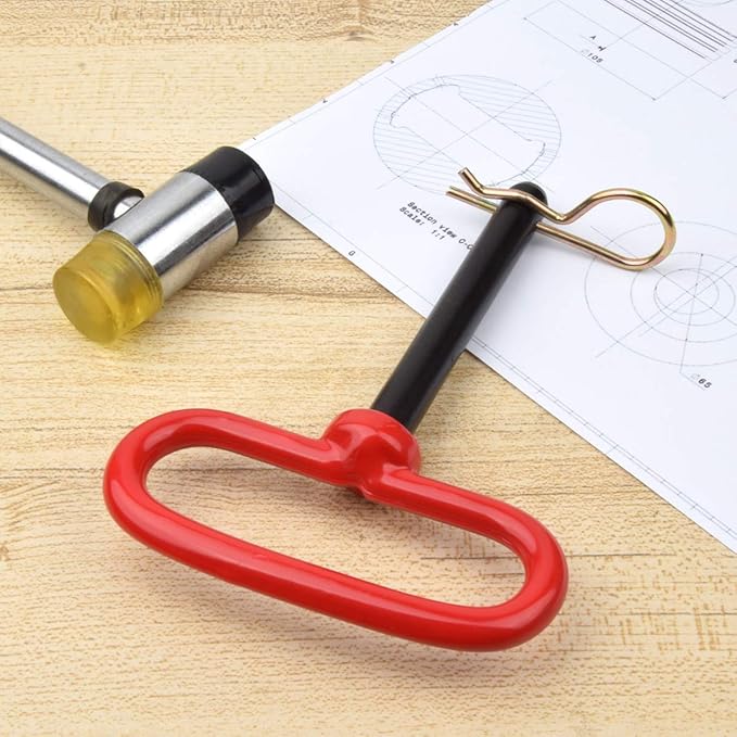 5/8" Trailer Pins Red Handle Hitch Pin with Clip Tractor Pins Tow Dolly Hitch Clevis Pin 5/8X5-1/2 ,2PCS