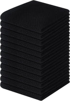 Homaxy 100% Cotton Waffle Weave Kitchen Dish Cloths, Ultra Soft Absorbent Quick Drying Dish Towels, 12 x 12 Inches, 12-Pack, Black