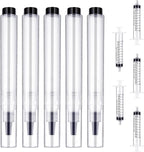 BBTO 5 Pack Touch Up Paint Pen Fillable 6 Milliliter Brush Pens Clear Furniture Press Wall Painting Supplies Cabinet Kit for Wall Wood Repair